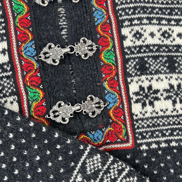 Christiania Sweaters Womens Knit Sweater Nordic Fair Isle Folk Art Size L FLAWED - Picture 2 of 6